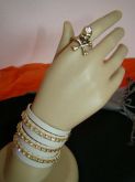 pulseira corino com strass